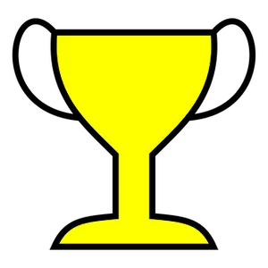 Yellow Trophy Icon Black Background PNG Image