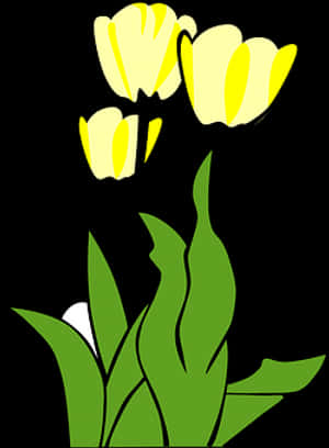 Yellow Tulips Vector Illustration PNG image with transparent background