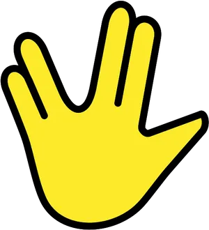 Yellow Vulcan Salute Emoji PNG Image