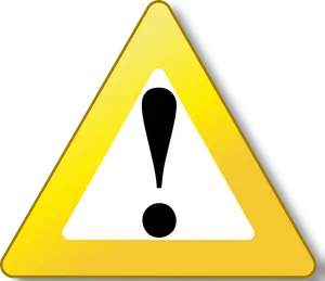 Yellow Warning Sign Exclamation Point PNG Image