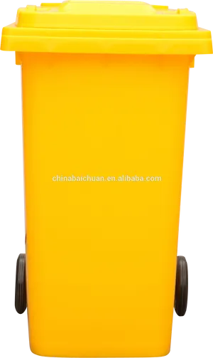 Yellow Wheeled Bin PNG Image