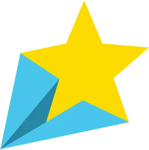 Yellowand Blue Geometric Star PNG Image