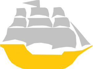 Yellowand Grey Sailboat Graphic PNG Image