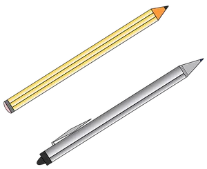 Yellowand Silver Pencils Vector Illustration PNG Image