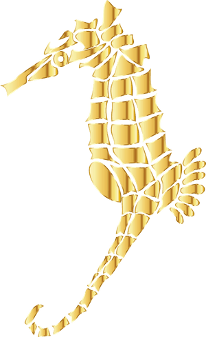 Yellow,seahorse,clip Art - Gold Seahorse Clipart, HD Png Download PNG image with transparent background