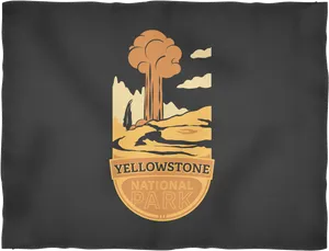 Yellowstone National Park Vintage Graphic PNG Image