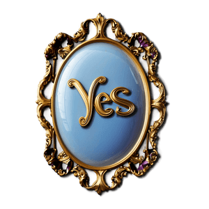 Yes in Golden Frame PNG sgt PNG image with transparent background