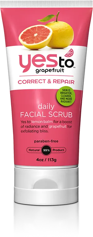 Yes To Grapefruit Daily Facial Scrub Packaging PNG Image