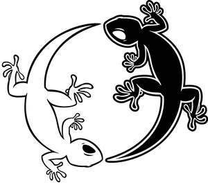 Yin Yang Geckos Artwork PNG Image