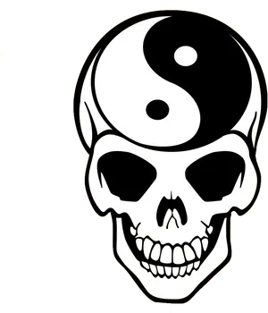 Yin Yang Skull Graphic PNG Image