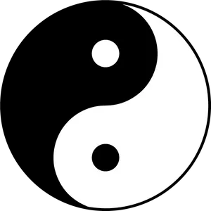 Yin Yang Symbol Black White Balance PNG Image