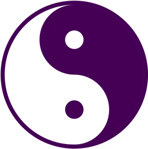 Yin Yang Symbol Purple Background.png PNG Image