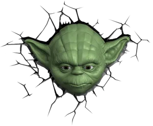 Yoda Breaking Through Wall PNG Image