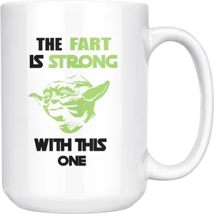 Yoda Fart Humor Mug PNG Image