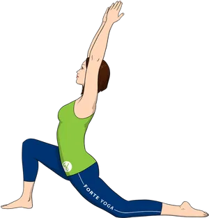 Yoga Warrior Pose Illustration PNG Image