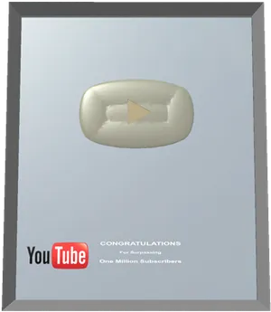 You Tube Gold Play Button Award PNG Image