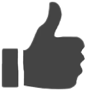 You Tube Thumb Up Icon Blackand White PNG Image