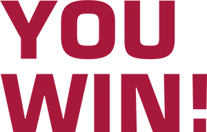 You Win Message Red Blue Background PNG Image