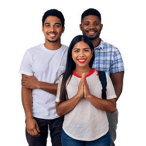 Young Adults Standing Together PNG mhn PNG
