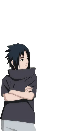 Young Anime Character Black Background PNG Image