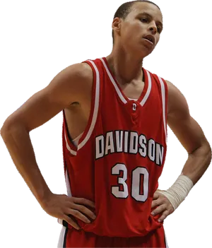 Young Basketball Player Davidson Uniform PNG Image