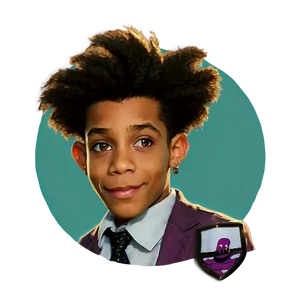 Young Boyin Purple Suit Smiling PNG Image