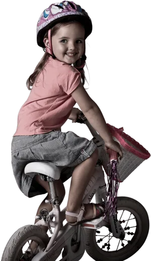 Young Girl Enjoying Bike Ride PNG Image