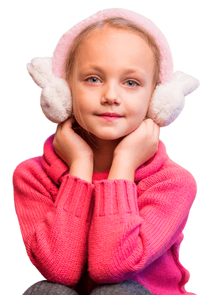 Young Girl Wearing Earmuffs PNG