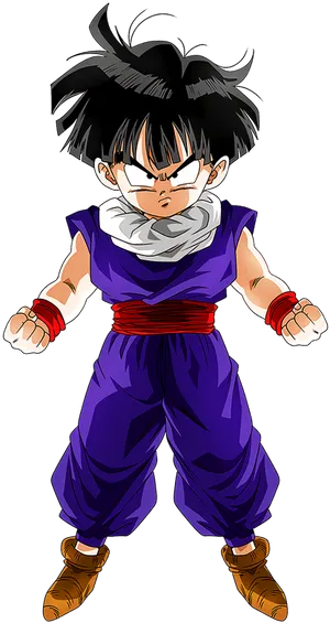 Young Gohan Readyfor Battle PNG Image