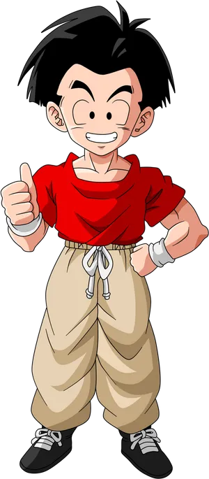 Young Goku Thumbs Up PNG Image