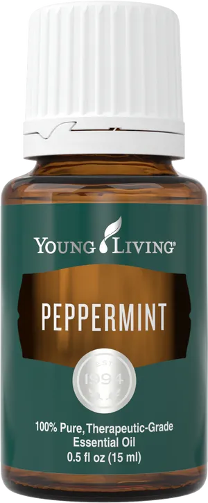 Young Living Peppermint Essential Oil Bottle PNG Image