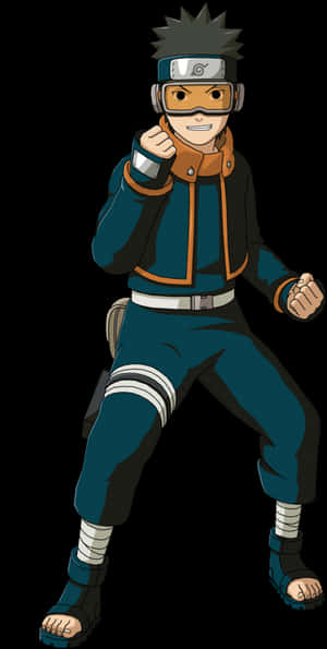 Young Ninja Obito Uchiha Pose PNG image with transparent background