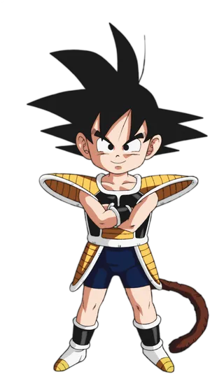 Young_ Saiyan_ Warrior_ Illustration.png PNG Image