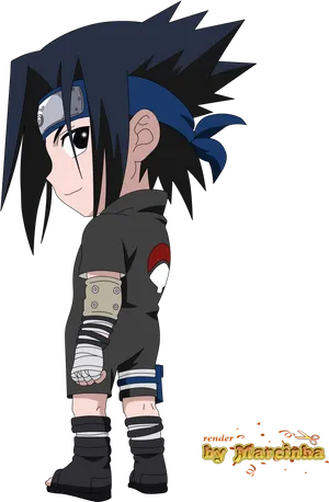 Young Sasuke Uchiha Anime Character PNG Image