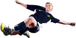 Youth Soccer Player In Action PNG image with transparent background