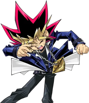 Yugi Muto Duelist Pose PNG Image