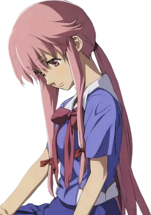 Yuno Gasai Anime Character PNG Image