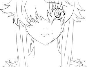 Banner Free Download Yuno Gasai Art Future Sketch Anime - Line Art, HD Png Download PNG image with transparent background