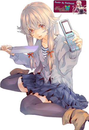 Yuno Gasai Wallpaper Cellphone - Yuno Gasai White Hair, HD Png Download PNG image with transparent background