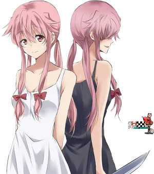 Yuno Gasai Dual Personalities PNG Image