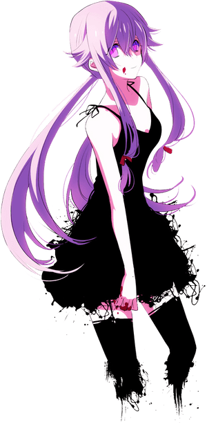 Yuno Gasai Black Dress Png - Mirai Nikki Wallpaper Phone, Transparent Png PNG image with transparent background