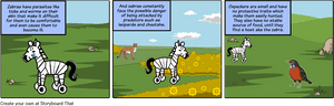 Zebra And Oxpecker Cartoon, HD Png Download PNG image with transparent background