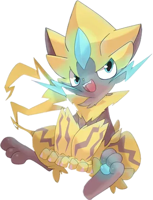 Zeraora Electric Legendary Pokemon PNG Image