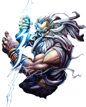 Zeus Greek Godof Thunder Artwork PNG Image