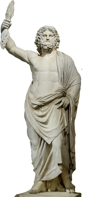 Zeus Statue Ancient Greek God Sculpture PNG Image