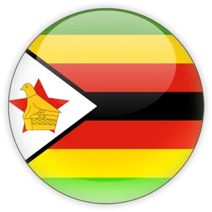 Zimbabwe Flag Button PNG Image