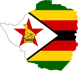 Zimbabwe Flag Map Graphic PNG Image