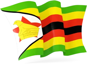 Zimbabwe National Flag Waving PNG Image