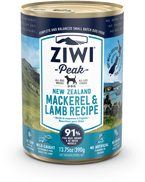 Ziwi Peak Mackerel & Lamb Dog Food Can 390g Front View - Ziwi Tripe And Lamb, HD Png Download PNG