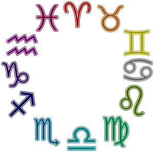Zodiac Signs Neon Outline PNG with transparent background